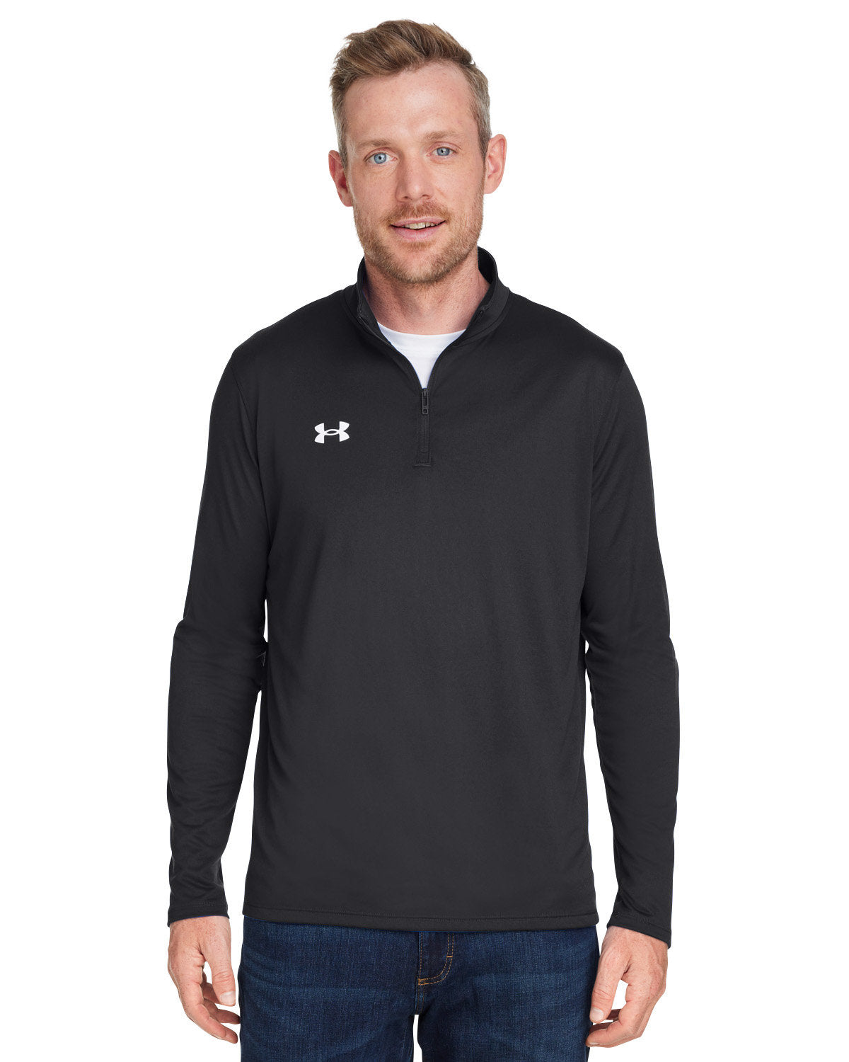 C2) 1376844 Under Armour Men's Team tech Quarter Zip - BLADCORE