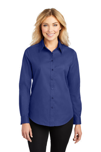 H4) L608 Port Authority Ladies Long Sleeve Easy Care Shirt - BLADECORE