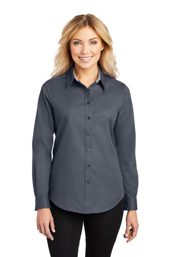H4) L608 Port Authority Ladies Long Sleeve Easy Care Shirt - OILQUICK