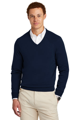 5) (B) STYLE # BB18400 BROOKS BROTHERS COTTON V-NECK SWEATER