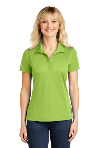 E) STYLE# LST650 LADIES MICROPIQUE POLOS (BLACK CORPORATE LOGO)