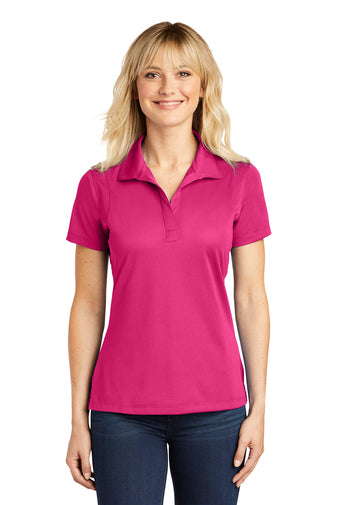 E) STYLE# LST650 LADIES MICROPIQUE POLOS (BLACK CORPORATE LOGO)