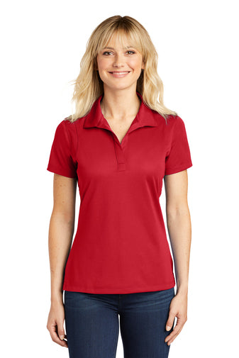 E) STYLE# LST650 LADIES MICROPIQUE POLOS (BLACK CORPORATE LOGO)