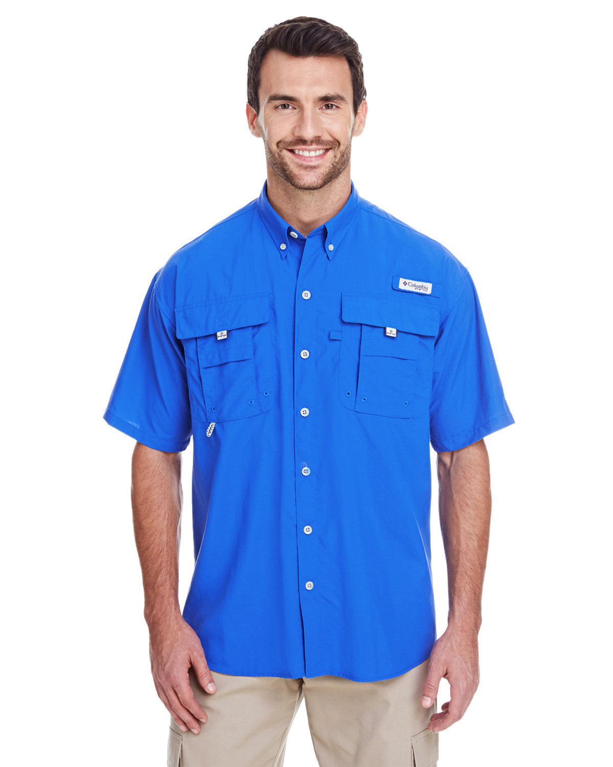 B1) 7047 Columbia Men's Bahama ll Short-Sleeve Shirt - BLADECORE