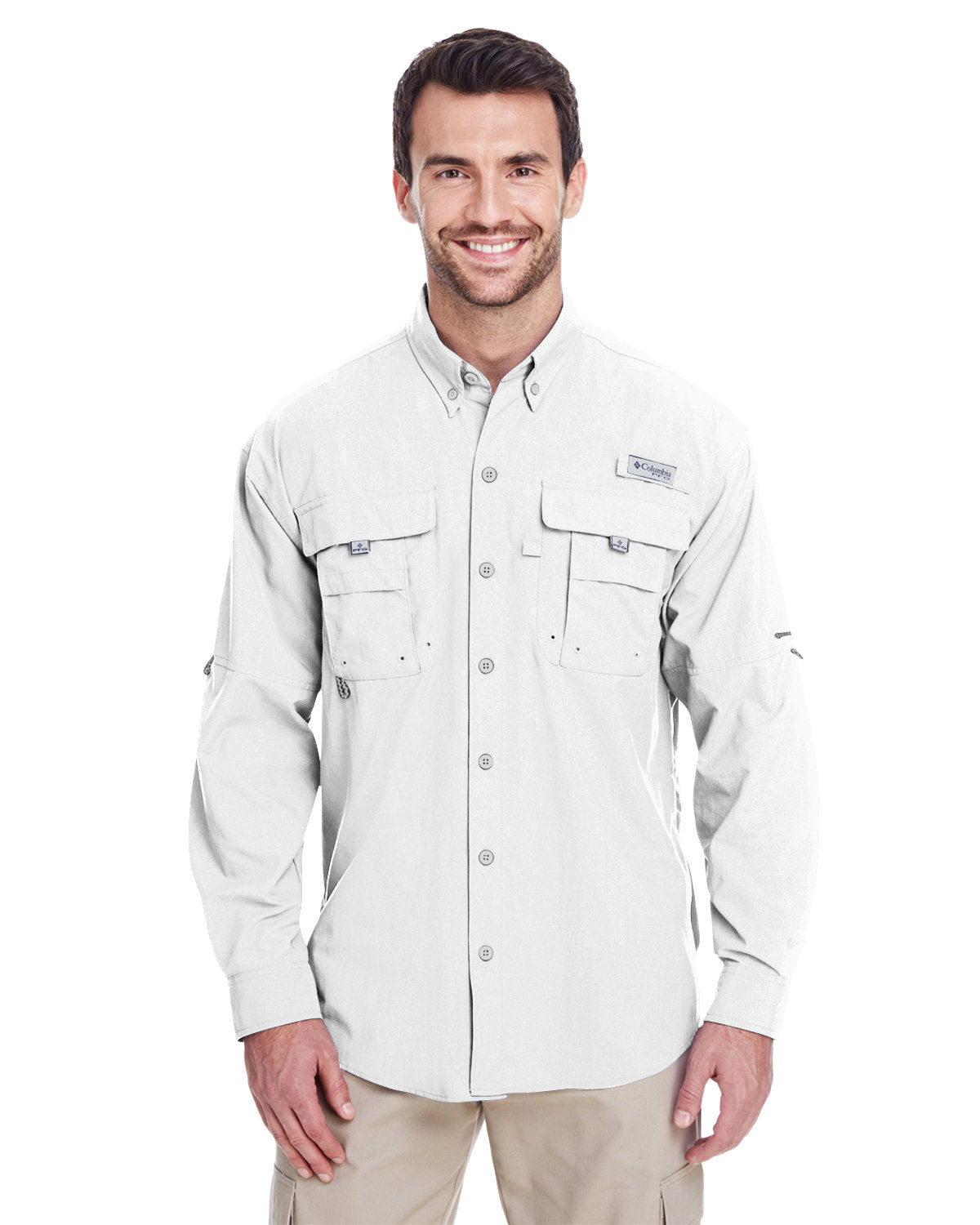 B2) 7048 Columbia Men's Bahama ll Long-Sleeve Shirt - BLADECORE