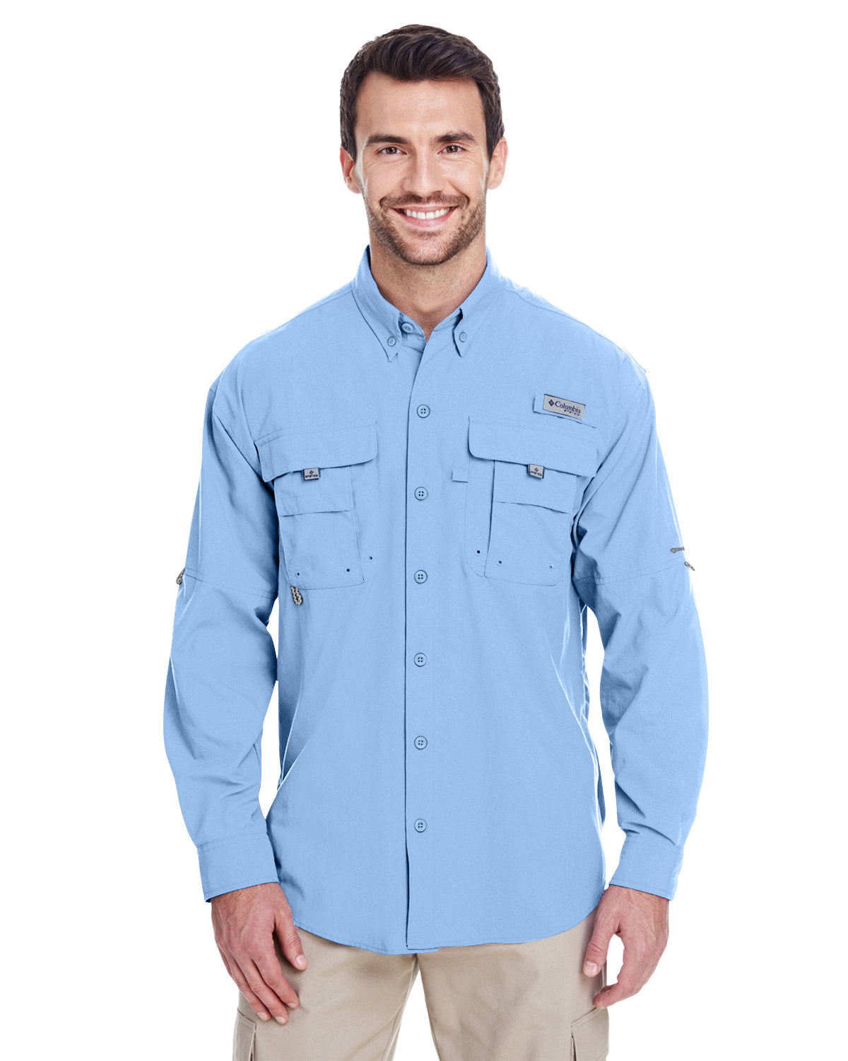 B2) 7048 Columbia Men's Bahama ll Long-Sleeve Shirt - OIL QUICK