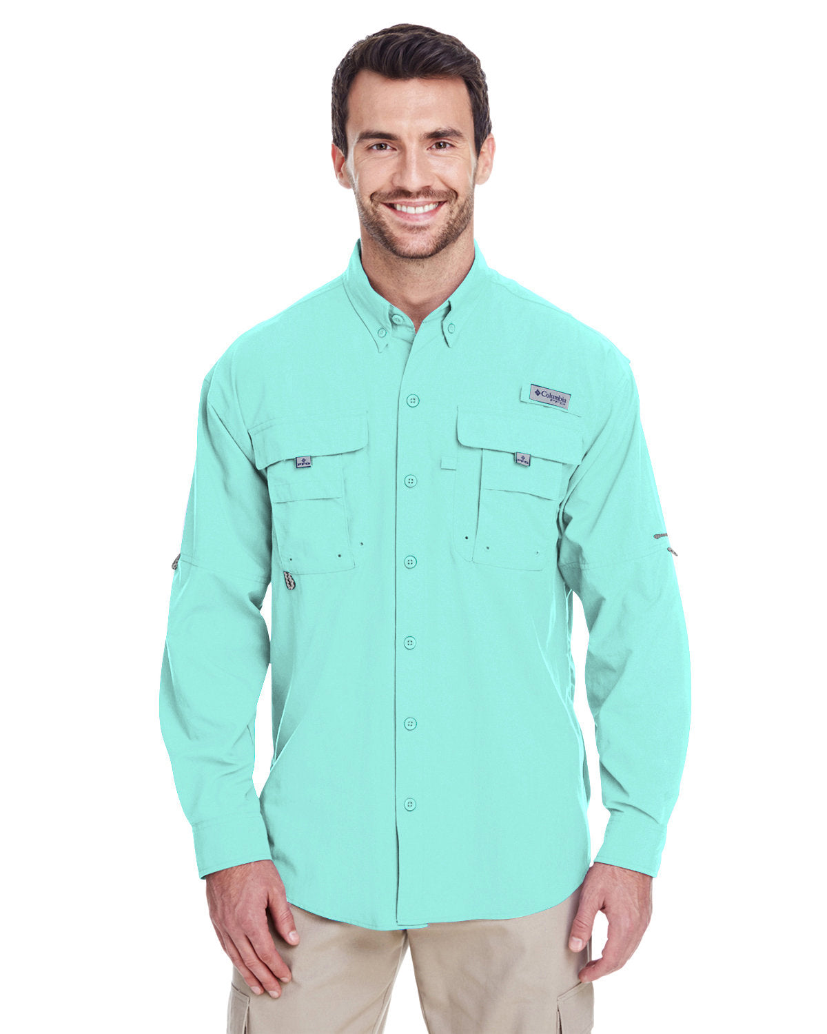 B2) 7048 Columbia Men's Bahama ll Long-Sleeve Shirt - OIL QUICK