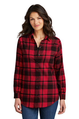 H5) LW668 Port Authority Ladies Plaid Flannel Tunic - SHEARCORE
