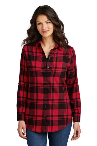 H5) LW668 Port Authority Ladies Plaid Flannel Tunic - CONNECT WORK TOOLS