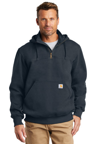E4) CT100617 Carhartt Rain Defender Paxton Heavyweight Hooded Zip Mock Sweatshirt - OILQUICK