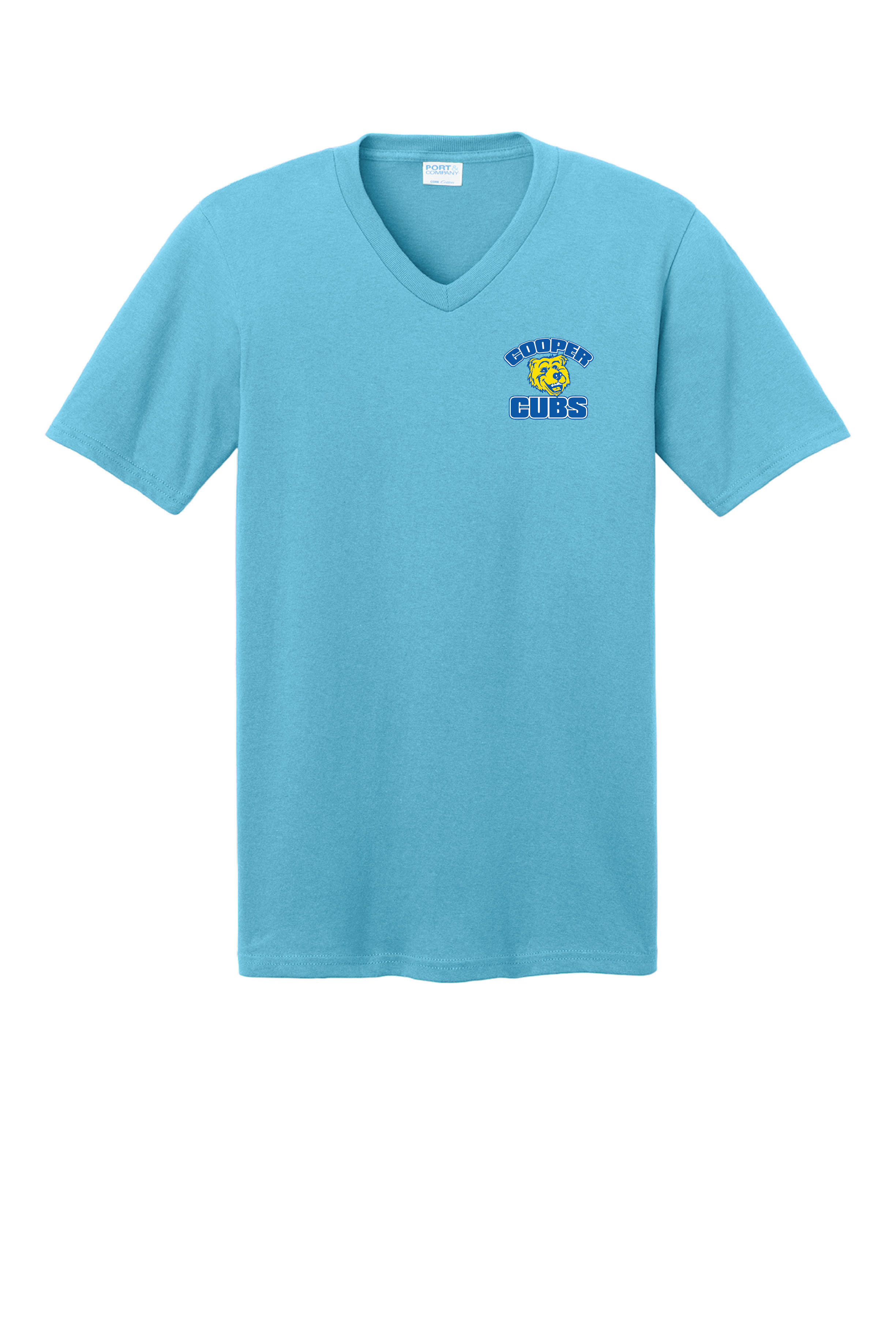 9B) PC54V  Port & Co™ Core Cotton V-Neck Tee ( cooper )