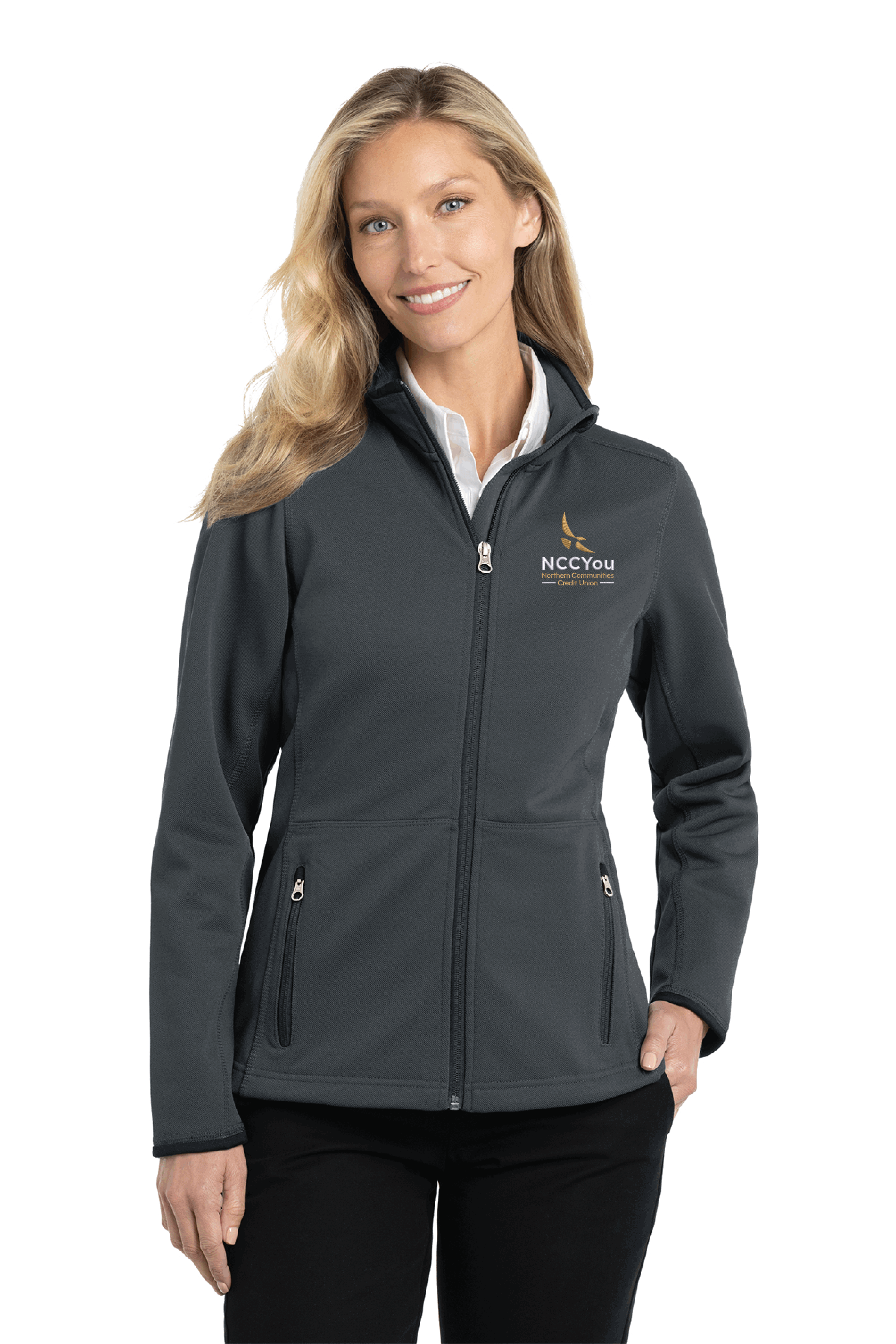 27) STYLE # L222 LADIES PIQUE FLEECE JACKET - NCCU