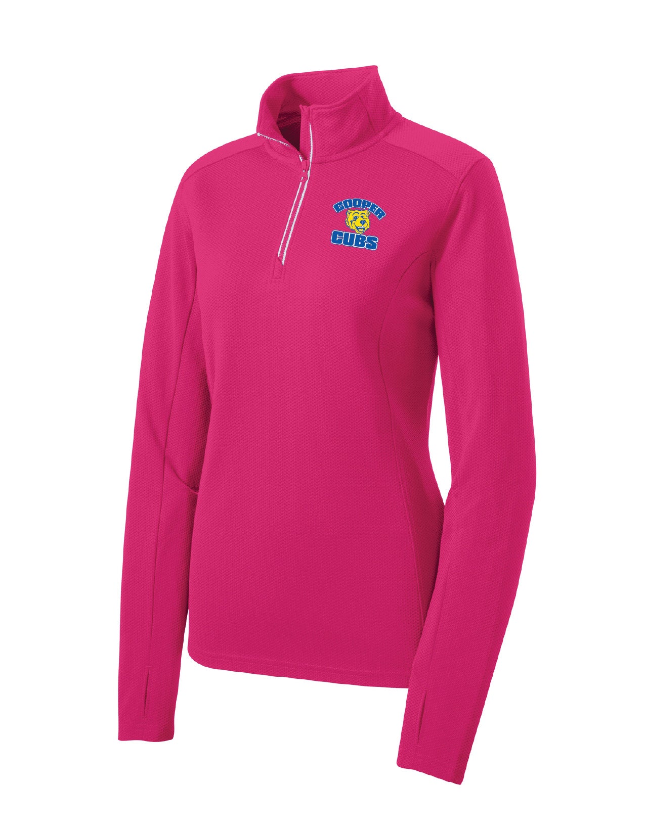 12B) LST860  Sport-Tek® Women's Sport-Wick® Textured 1/4-Zip Pullover ( cooper )