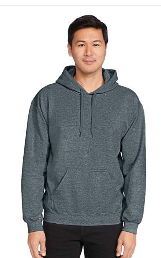 Y) STYLE # GDSF500 GILDAN SOFTSTYLE HOODED SWEATSHIRT ( BLACK CORPORATE LOGO)