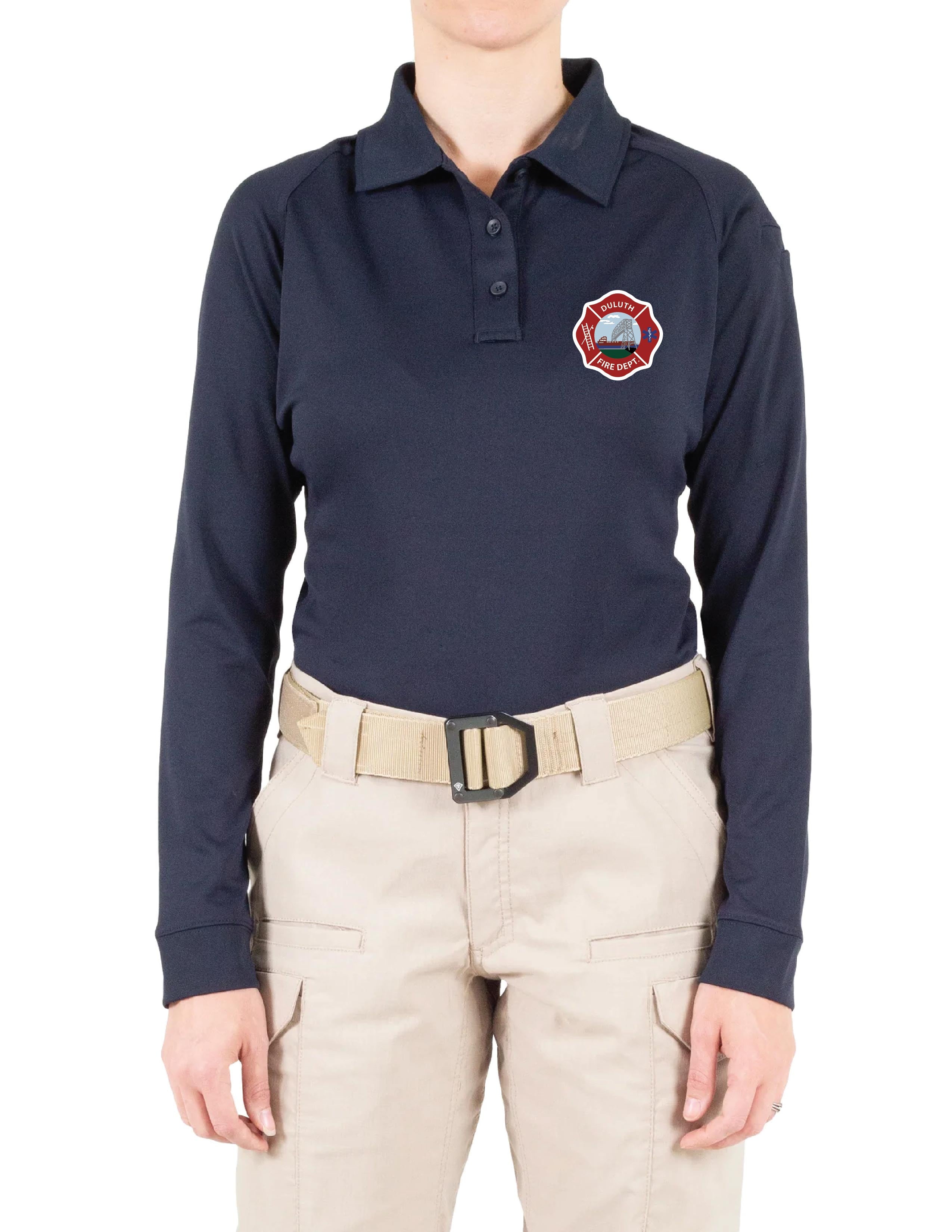 I) STYLE # 121503 WOMENS FIRST TACTICAL PERFORMANCE LONG SLEEVE POLO