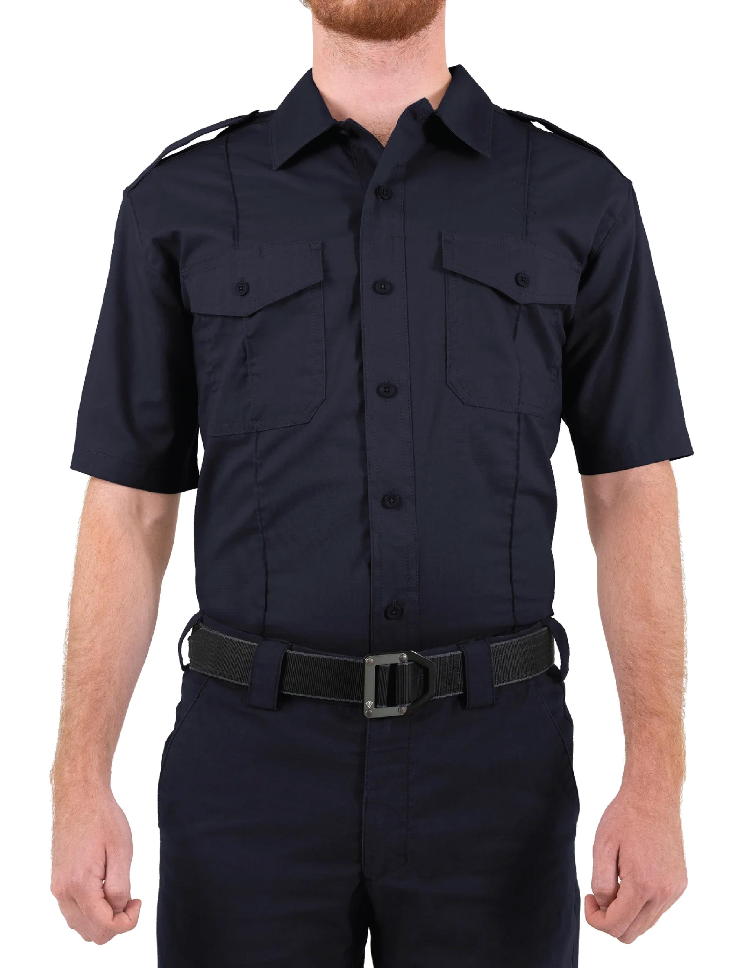 J) STYLE 112001 MENS FIRST TACTICAL SHORT SLEEVE PRO DUTY UNIFORM SHIRT