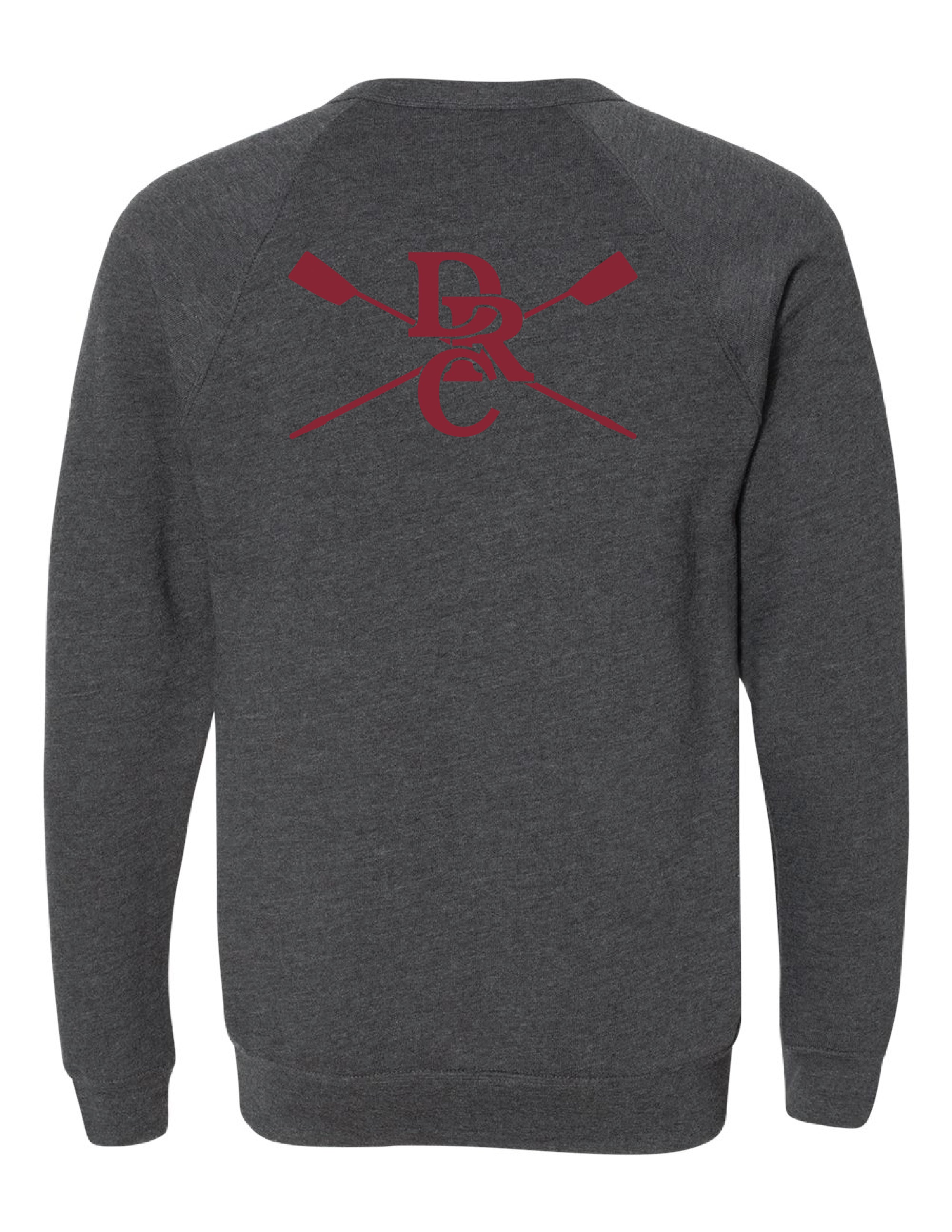 D) BELLA + CANVAS Unisex Sponge Fleece Raglan Crewneck Sweatshirt - 3901, Dark Grey Heather - (DRC)