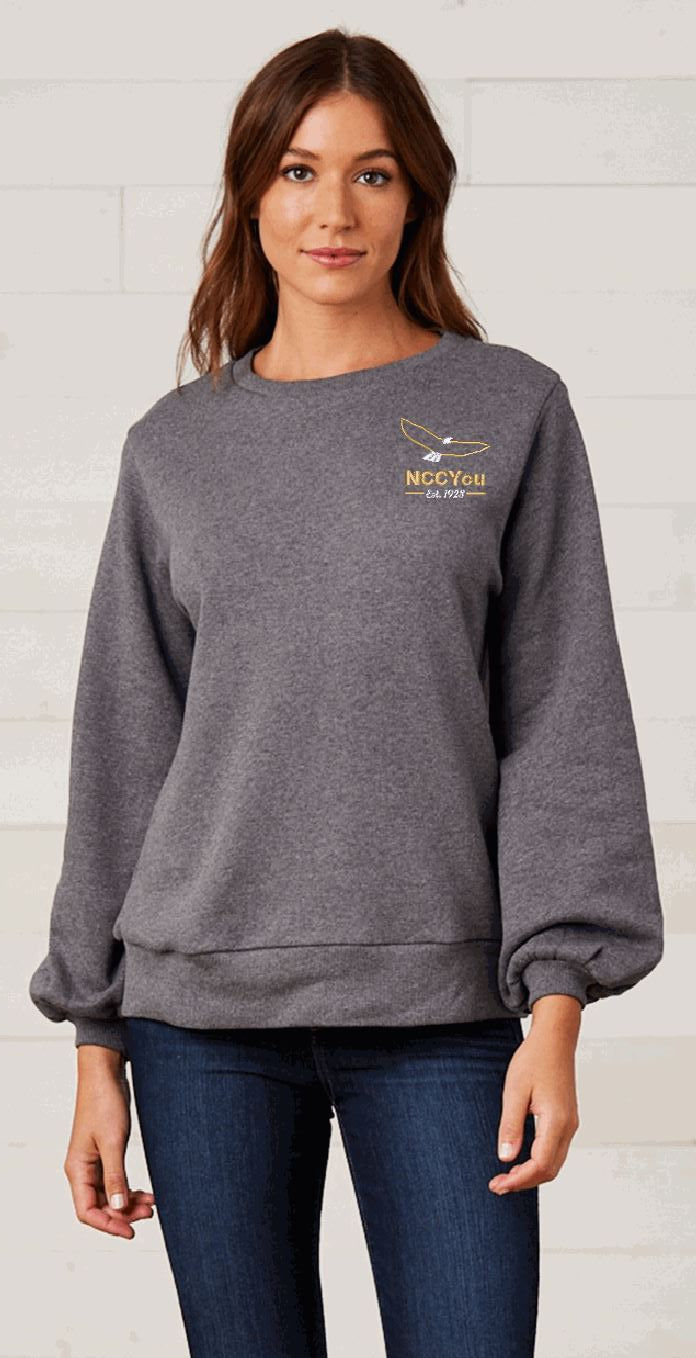45) *** FRIDAY ONLY ITEM *** STYLE # 31079  ENZA LADIES BALLON SLEEVE CREW