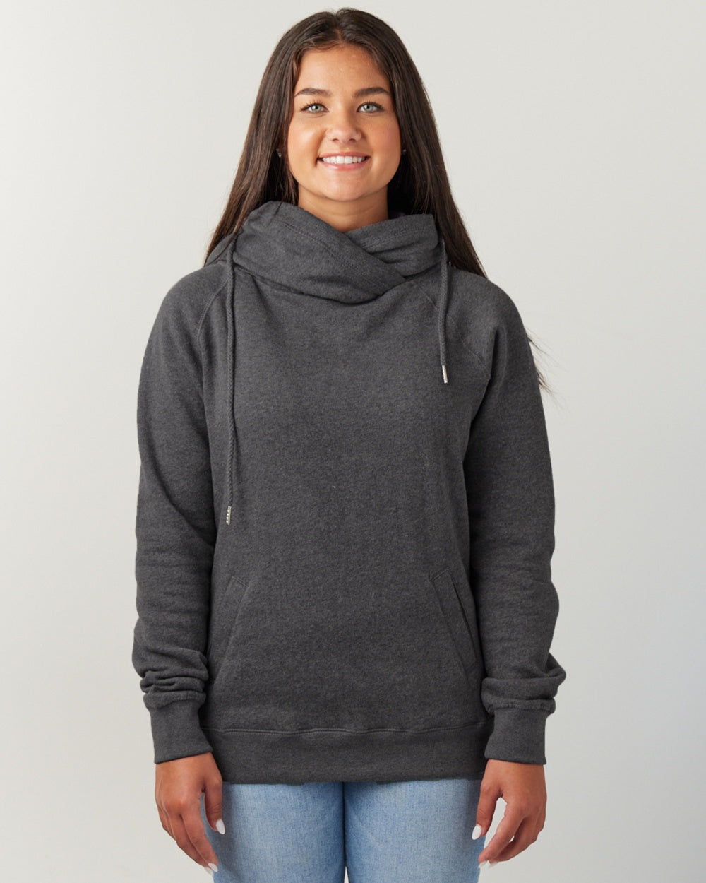 16) (A) STYLE # EZ329 ENZA LADIES FUNNEL NECK HOODED