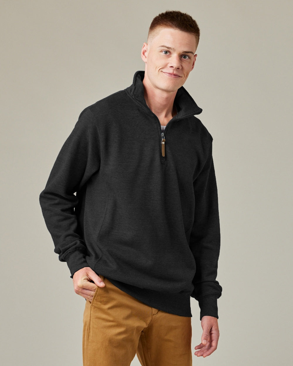 15) (D) STYLE # EZ354 1/4 ZIP FLEECE PULLOVER