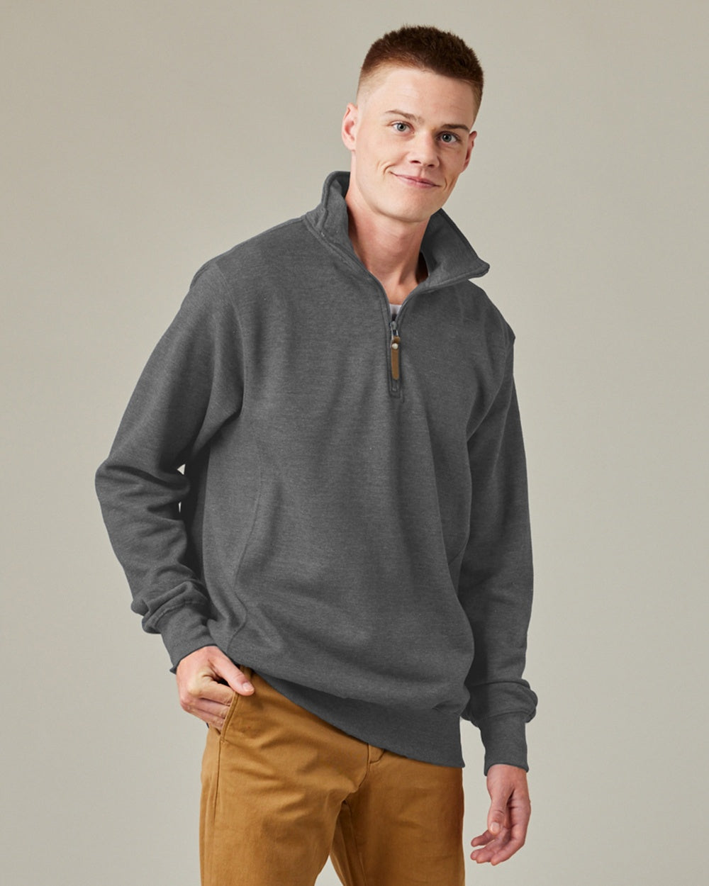 15) (D) STYLE # EZ354 1/4 ZIP FLEECE PULLOVER