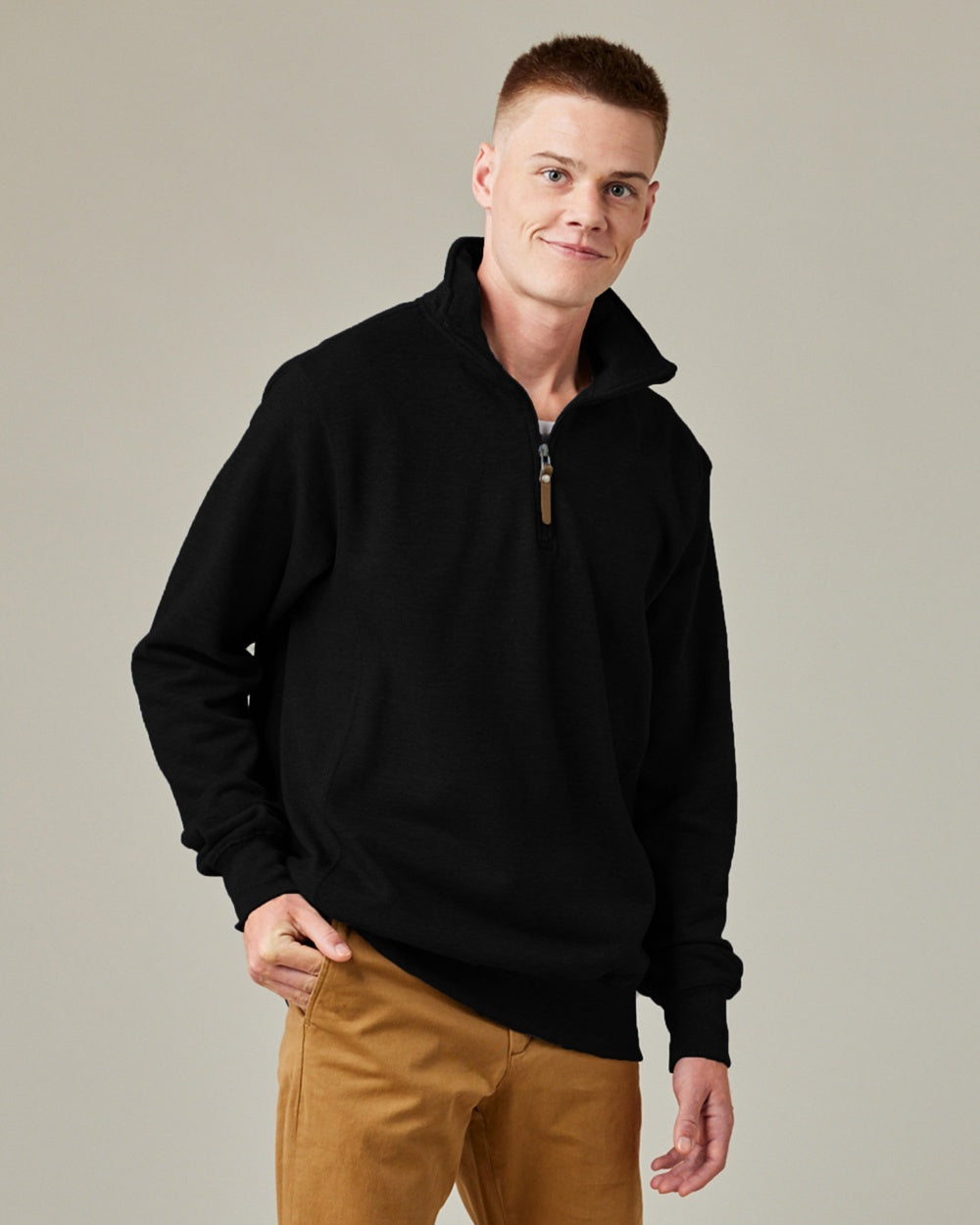 15) (D) STYLE # EZ354 1/4 ZIP FLEECE PULLOVER