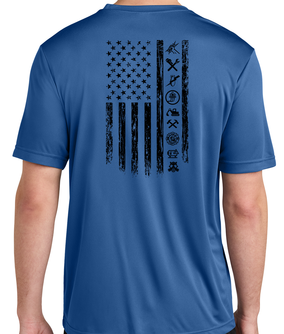 6) STYLE # ST350 SHORT SLEEVE POLYESTER T-SHIRTS