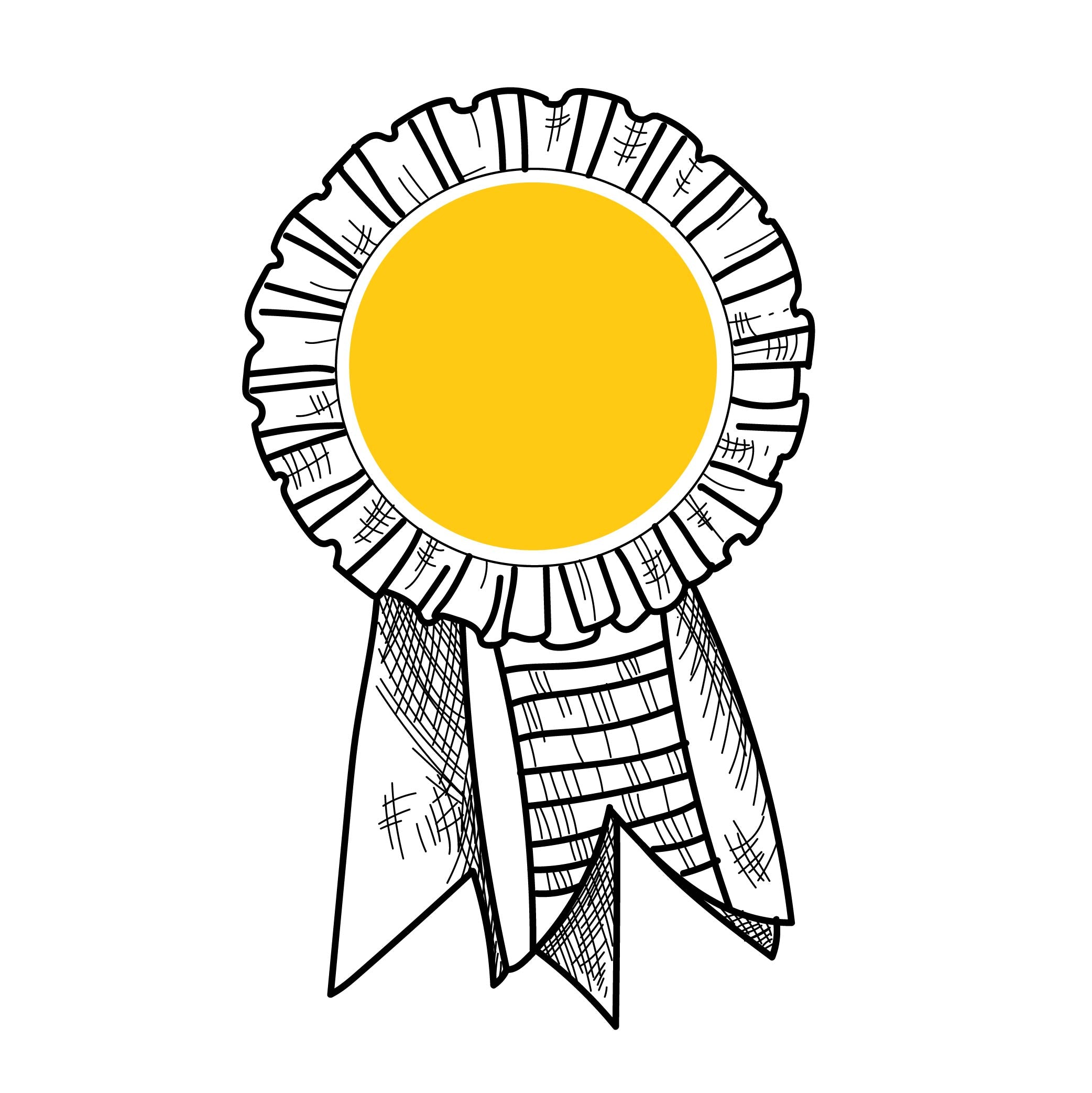 Stylized icon of a ribbon