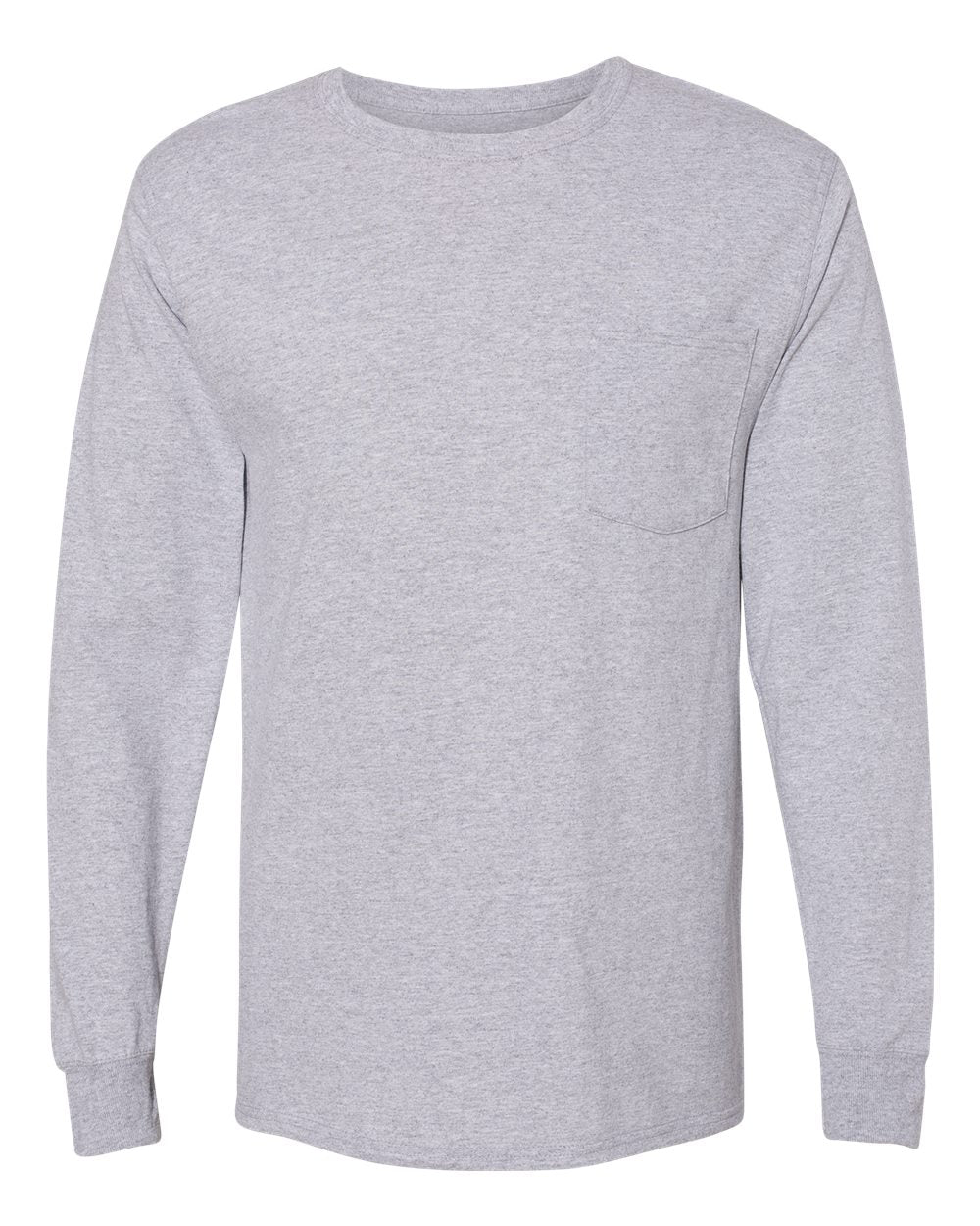 D4) W120 Hanes - Workwear Long Sleeve Pocket T-Shirt - OILQUICK