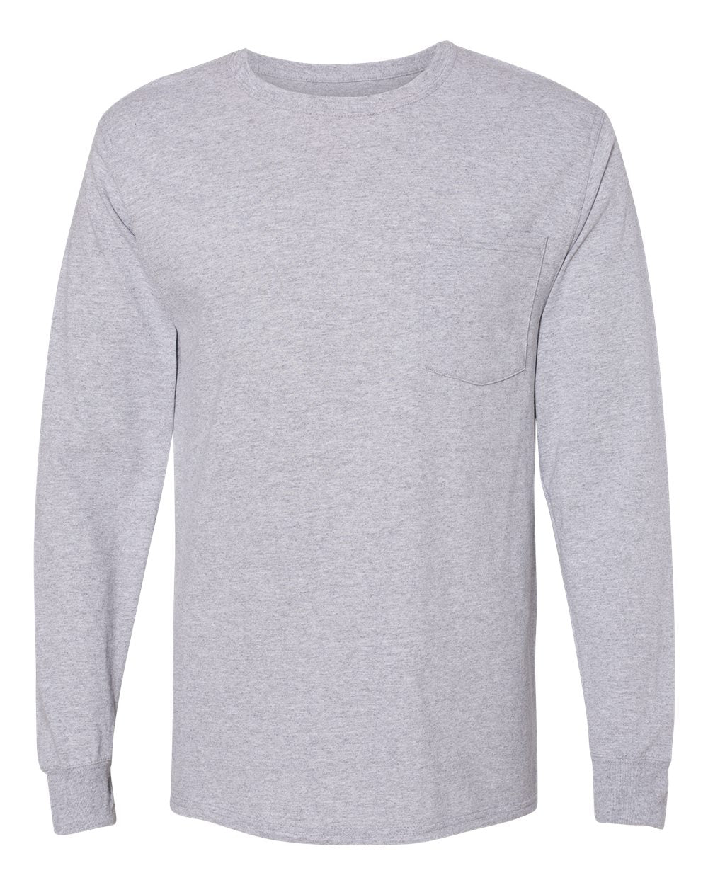 D4) W120 Hanes - Workwear Long Sleeve Pocket T-Shirt - BLADECORE