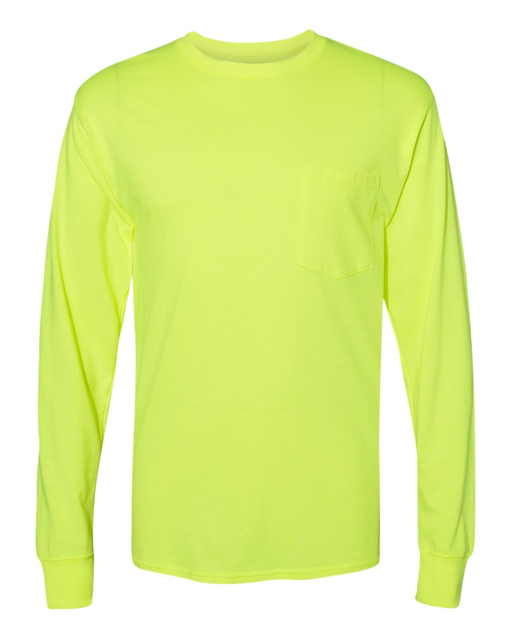 D4) W120 Hanes - Workwear Long Sleeve Pocket T-Shirt - ROCKZONE AMERICAS