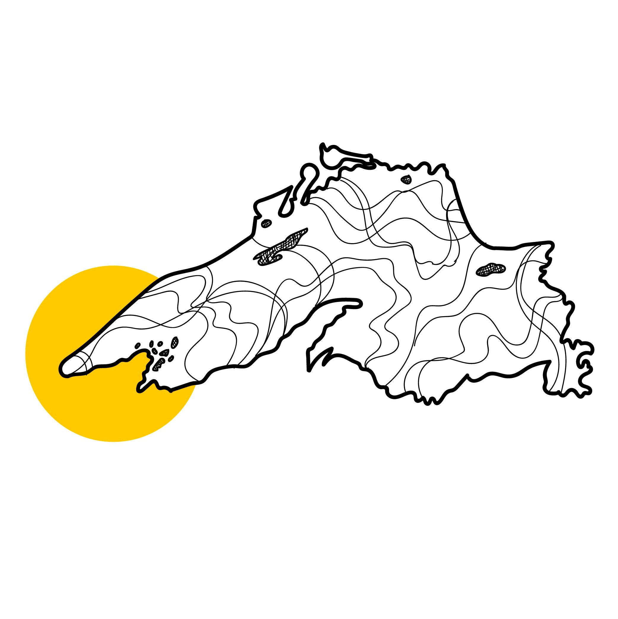 Stylized icon of Lake Superior