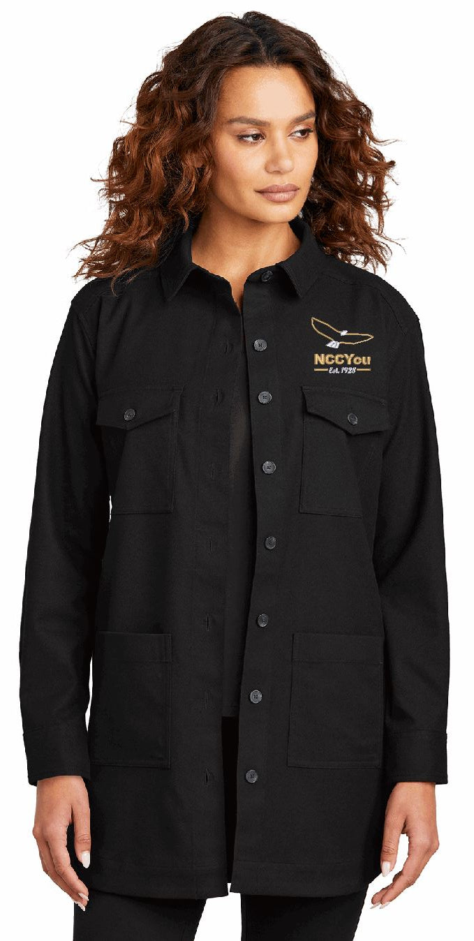 44) #MM2021 MERCER+METTLE WOMENS LONG SLEEVE TWILL OVERSHIRT