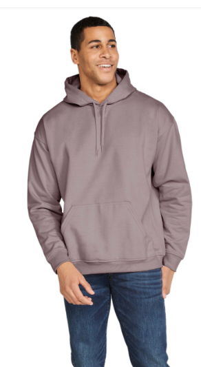 Y) STYLE # GDSF500 GILDAN SOFTSTYLE HOODED SWEATSHIRT ( BLACK CORPORATE LOGO)