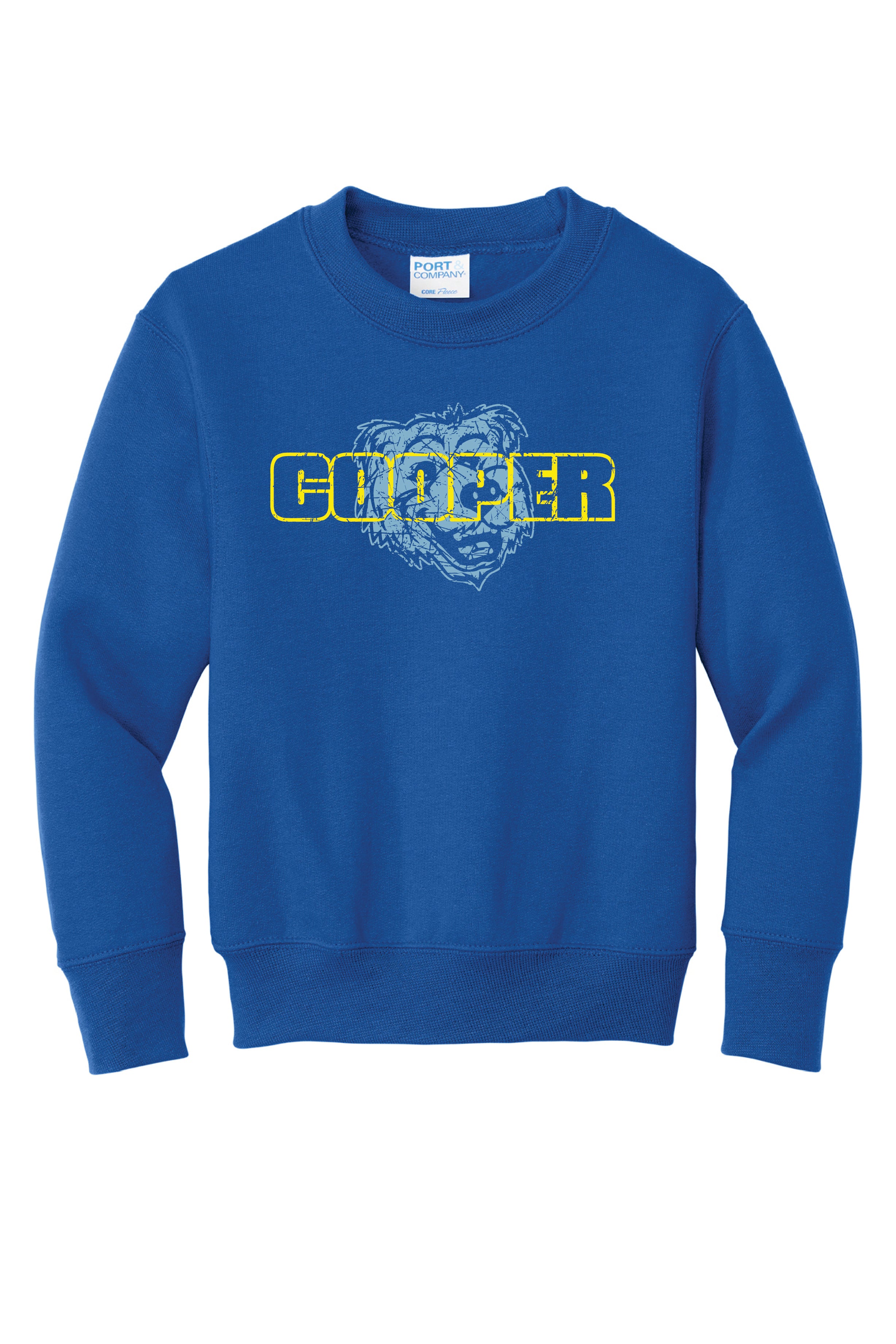 13A) PC78Y  Port & Co® Youth Core Fleece Crewneck Sweatshirt (Cooper)