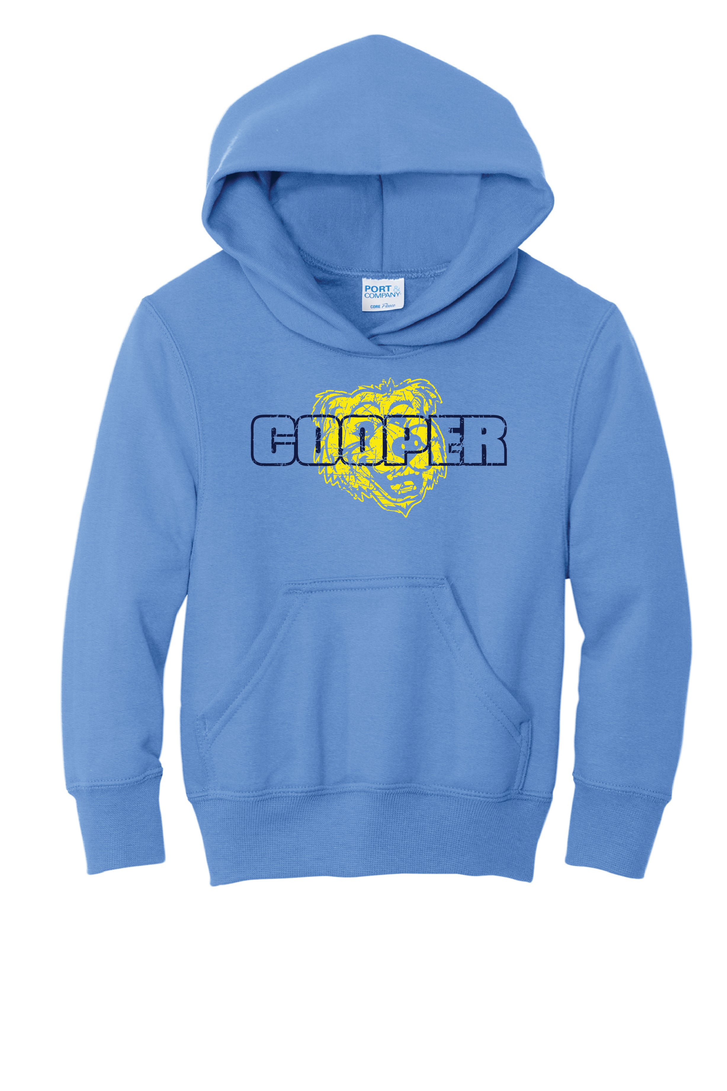 12A) PC78YH  Port & Co® Youth Core Fleece Pullover Hooded Sweatshirt (Cooper)