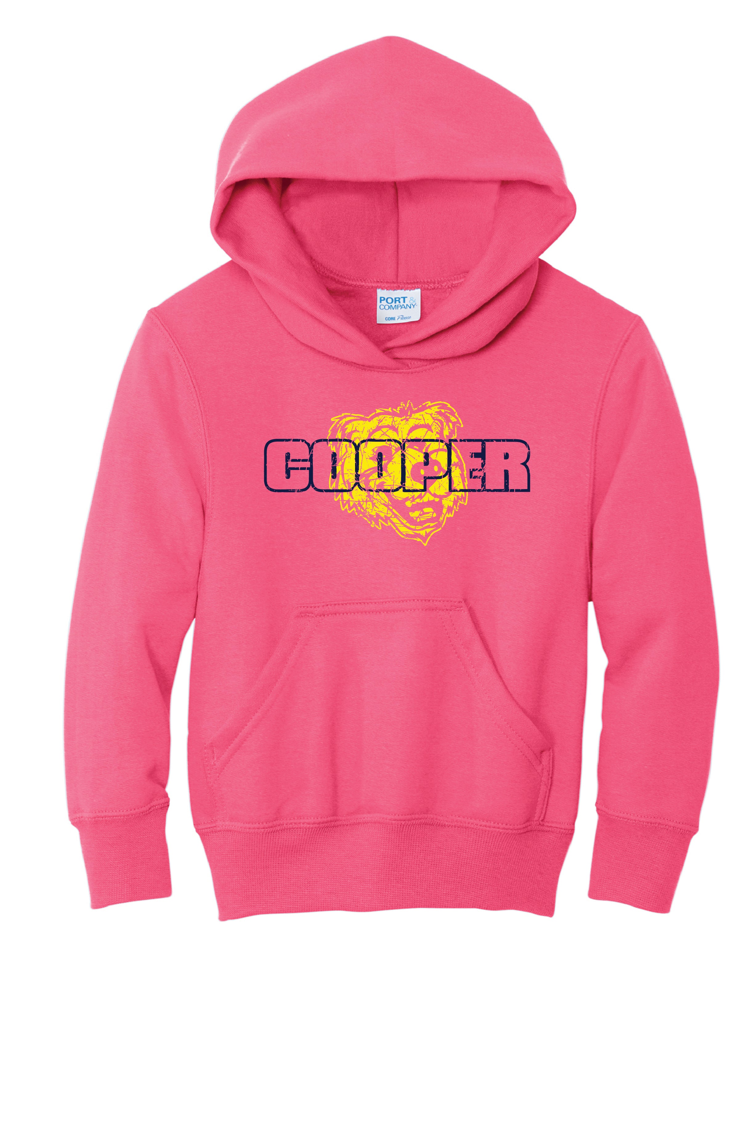 12A) PC78YH  Port & Co® Youth Core Fleece Pullover Hooded Sweatshirt (Cooper)