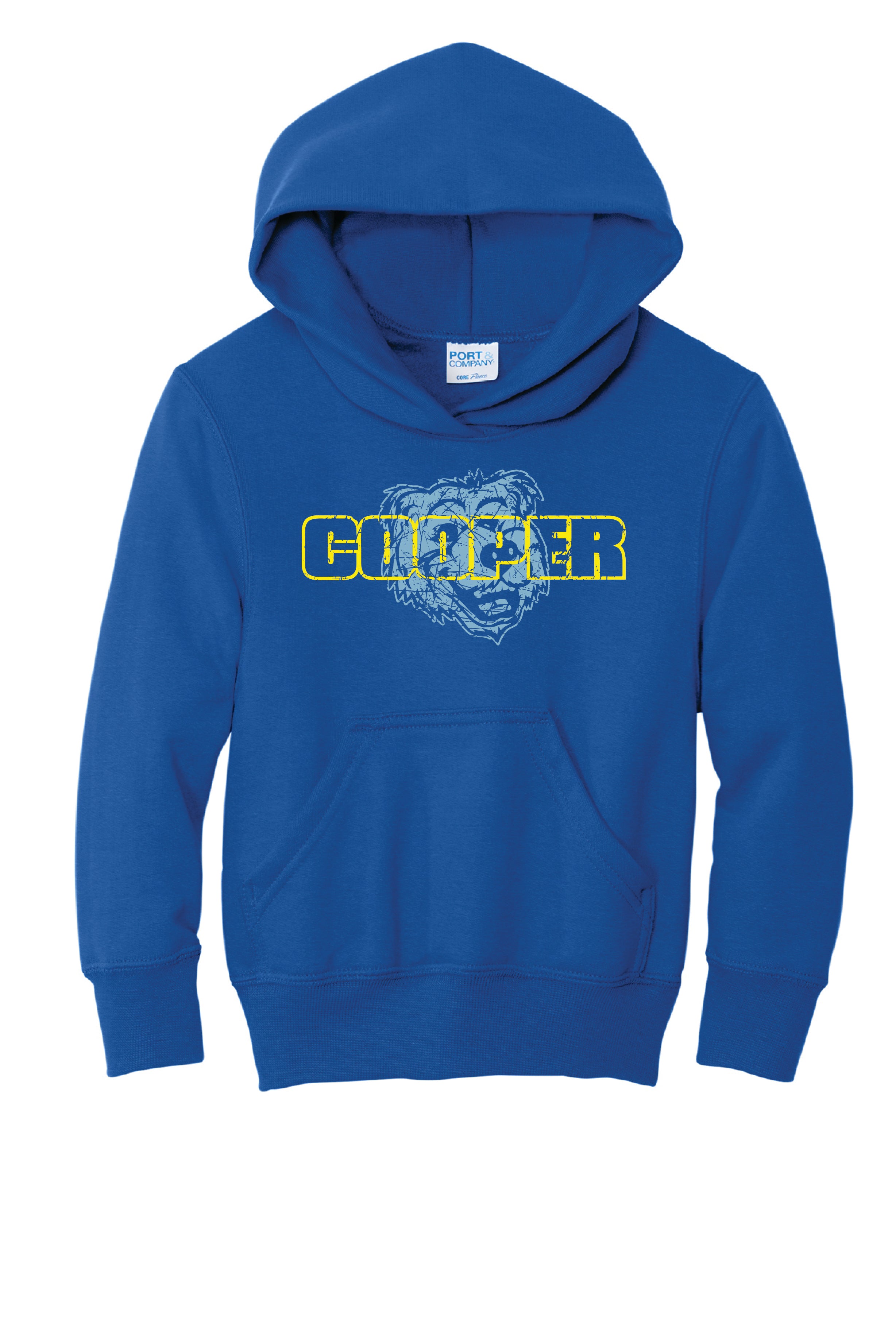 12A) PC78YH  Port & Co® Youth Core Fleece Pullover Hooded Sweatshirt (Cooper)