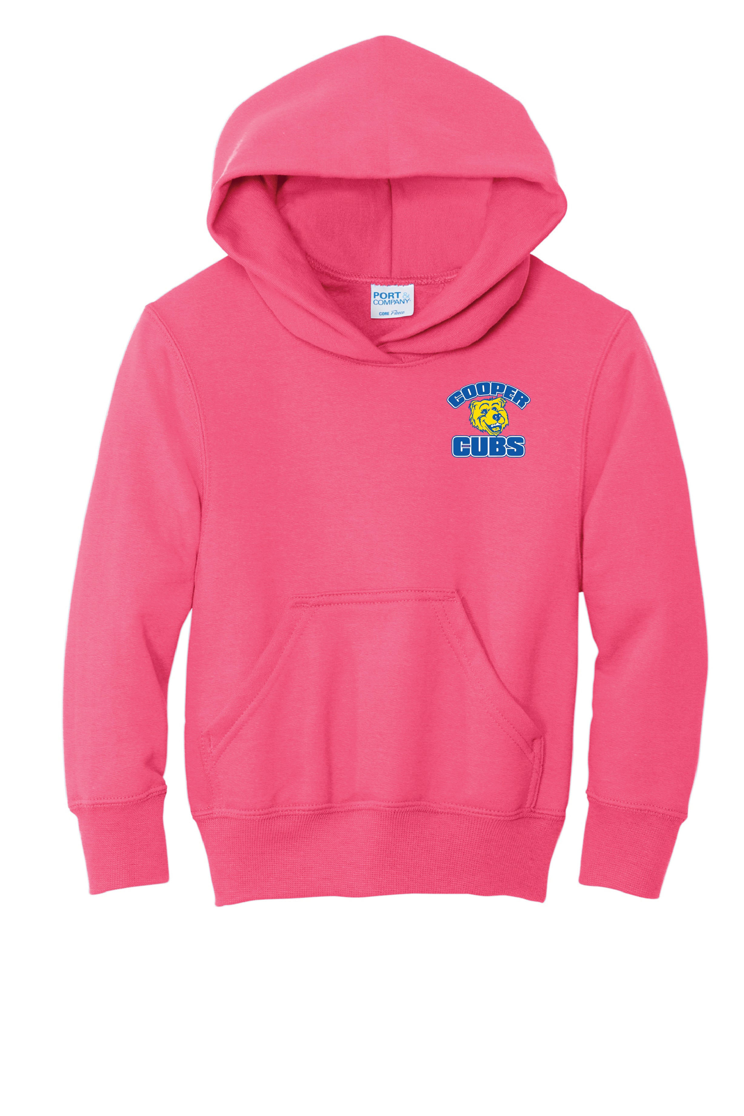 3B) PC78YH  Port & Co™ Youth Core Fleece Pullover Hooded Sweatshirt (Cooper)
