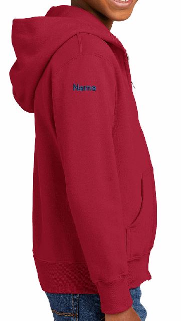 6a) PC90YZH Port & Co™ Youth Core Fleece Full-Zip Hooded Sweatshirt