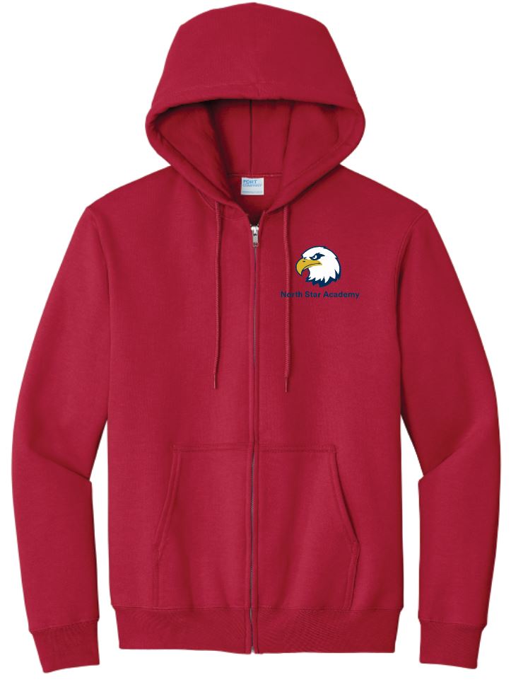 5a) PC90ZH  Port & Co™ Essential Fleece Full-Zip Hooded Sweatshirt
