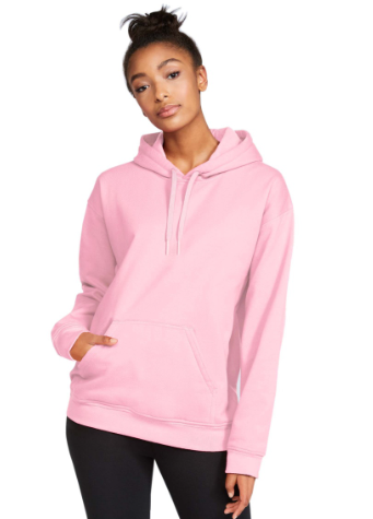 Y) STYLE # GDSF500 GILDAN SOFTSTYLE HOODED SWEATSHIRT ( BLACK CORPORATE LOGO)