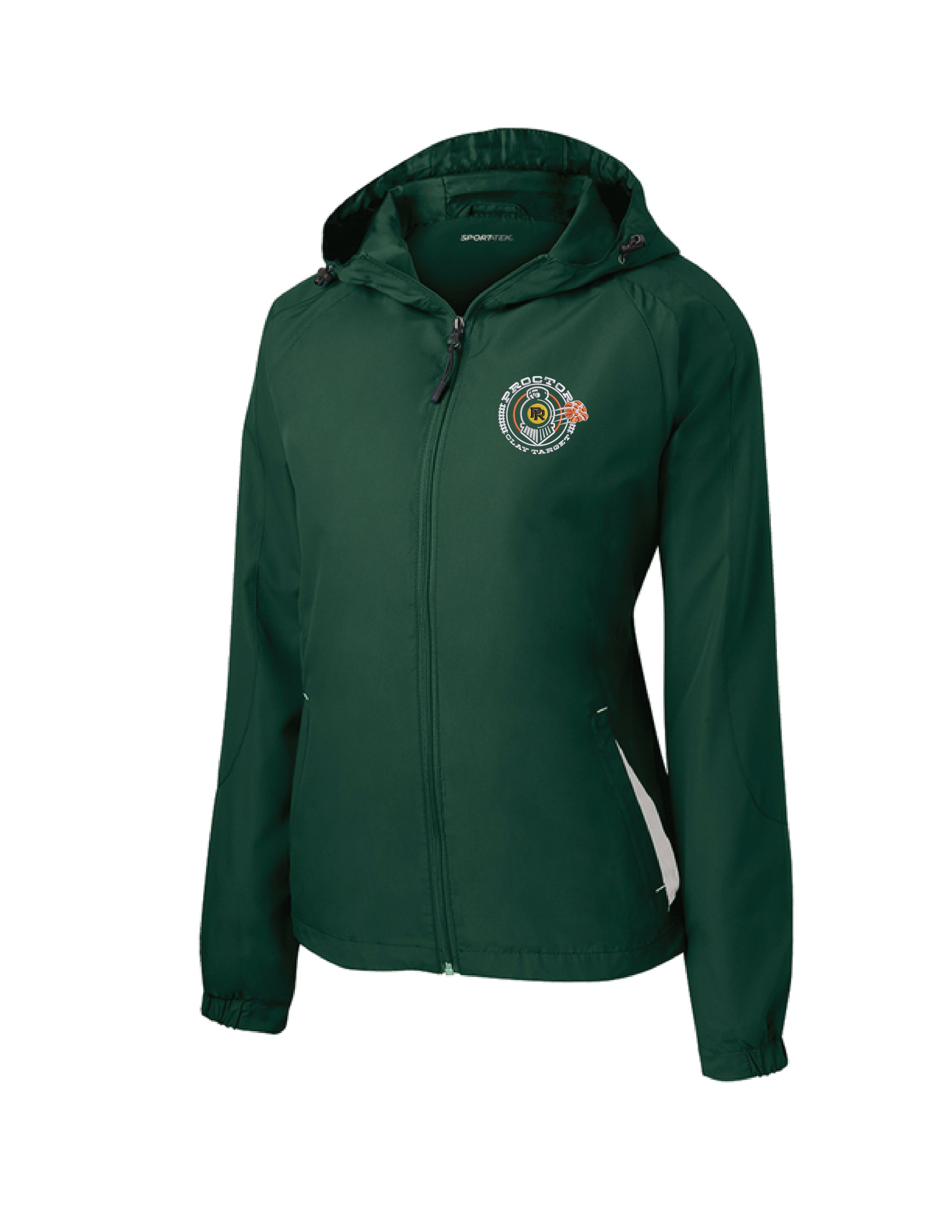 7) LST76  Sport-Tek® Women's Color block Hooded Raglan Jacket: Proctor