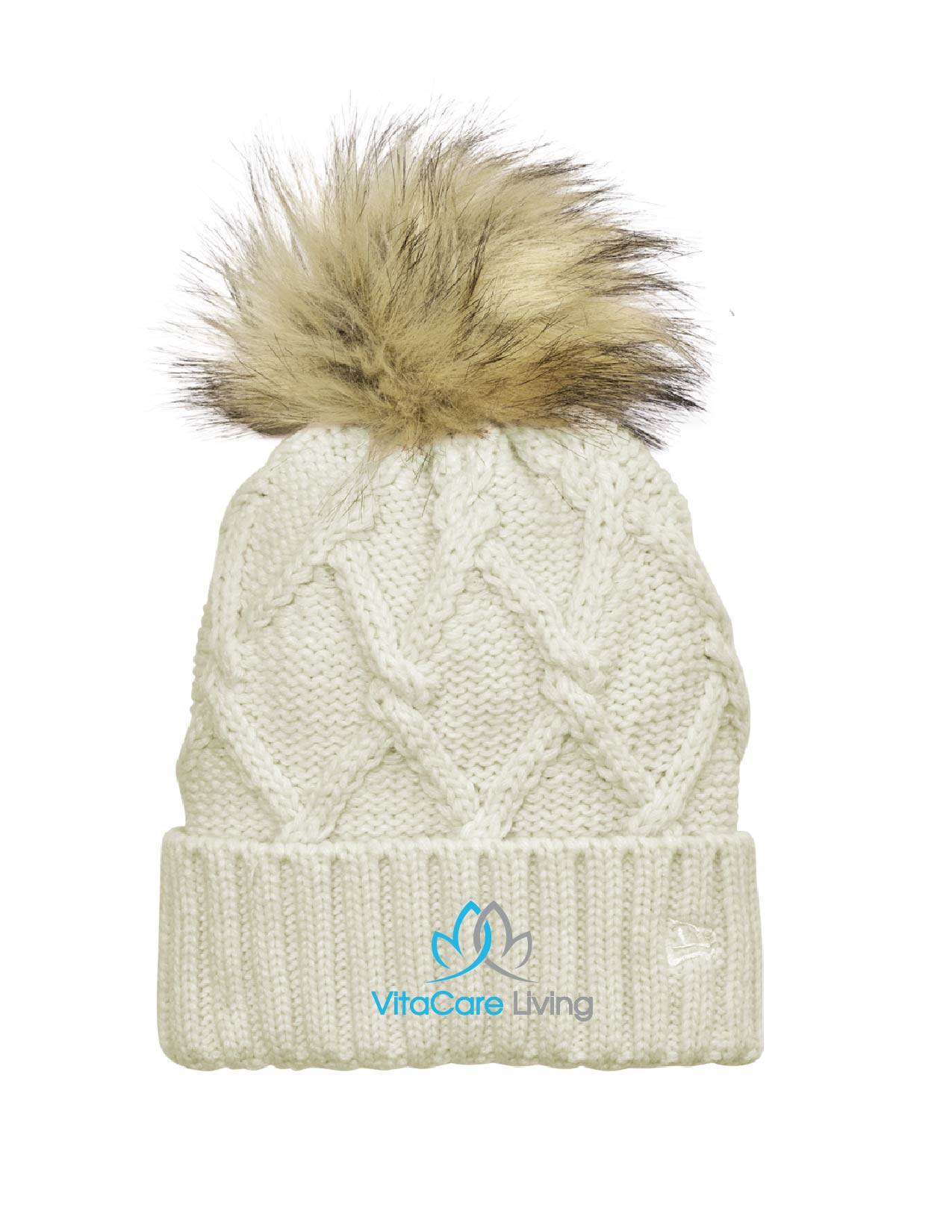 26 ) STYLE # NE911 NEW ERA FAUX FUR POM BEANIE - VITACARE