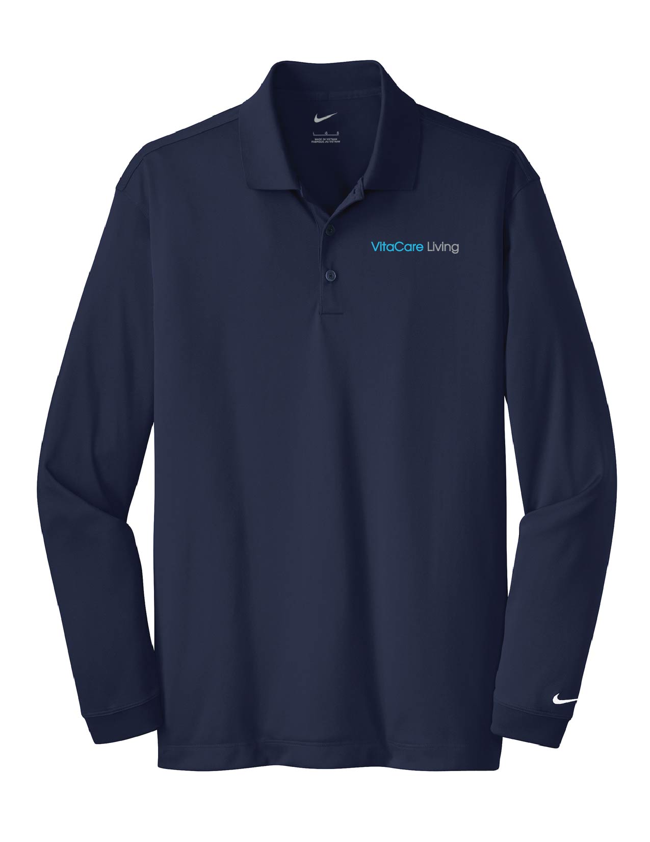 16 ) STYLE # 466364 NIKEDRI FIT  LONG SLEEVE POLOS - VITACARE