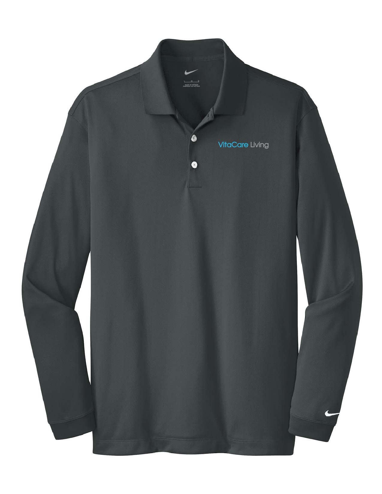 16 ) STYLE # 466364 NIKEDRI FIT  LONG SLEEVE POLOS - VITACARE