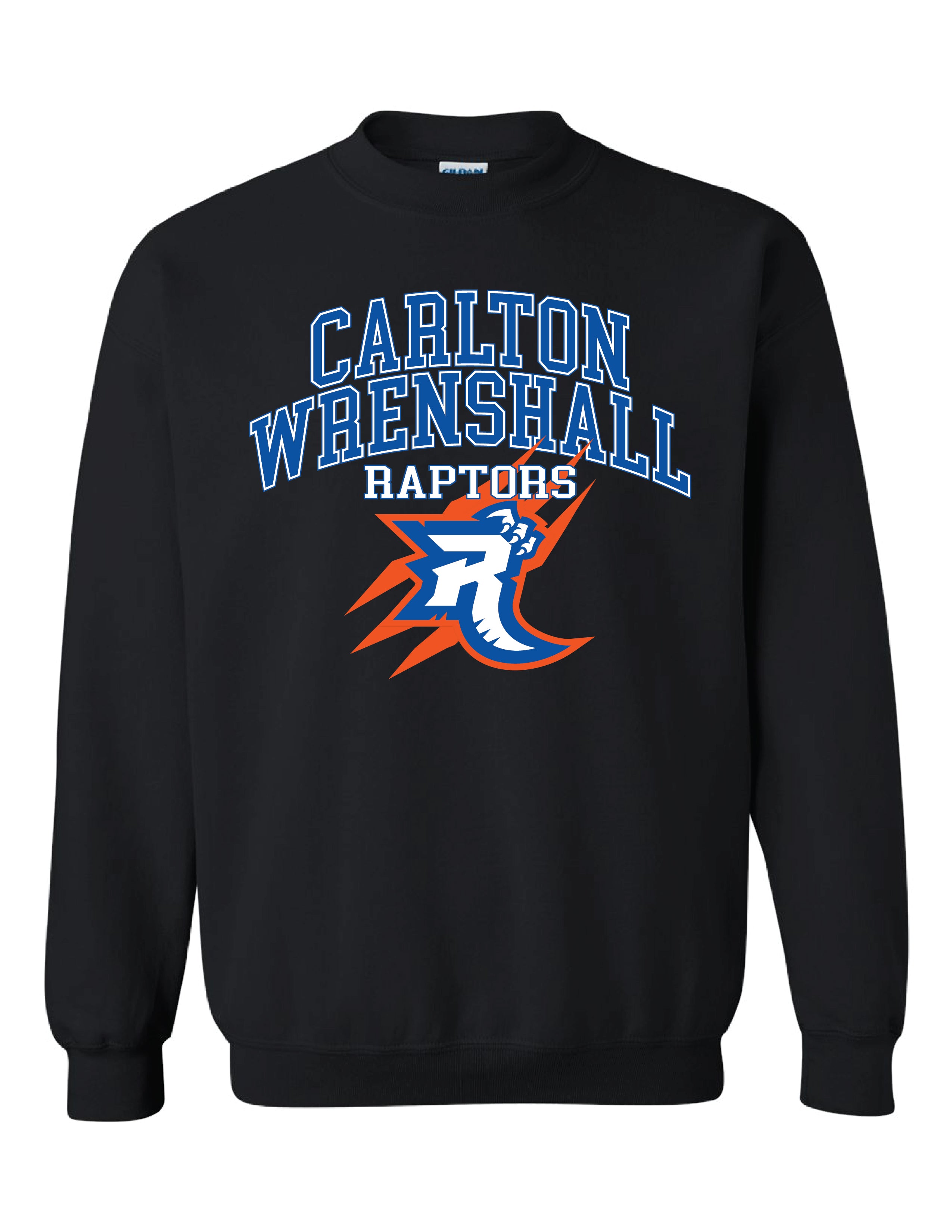 A) STYLE # 18000 GILDAN CREW SWEATSHIRT / RAPTORS