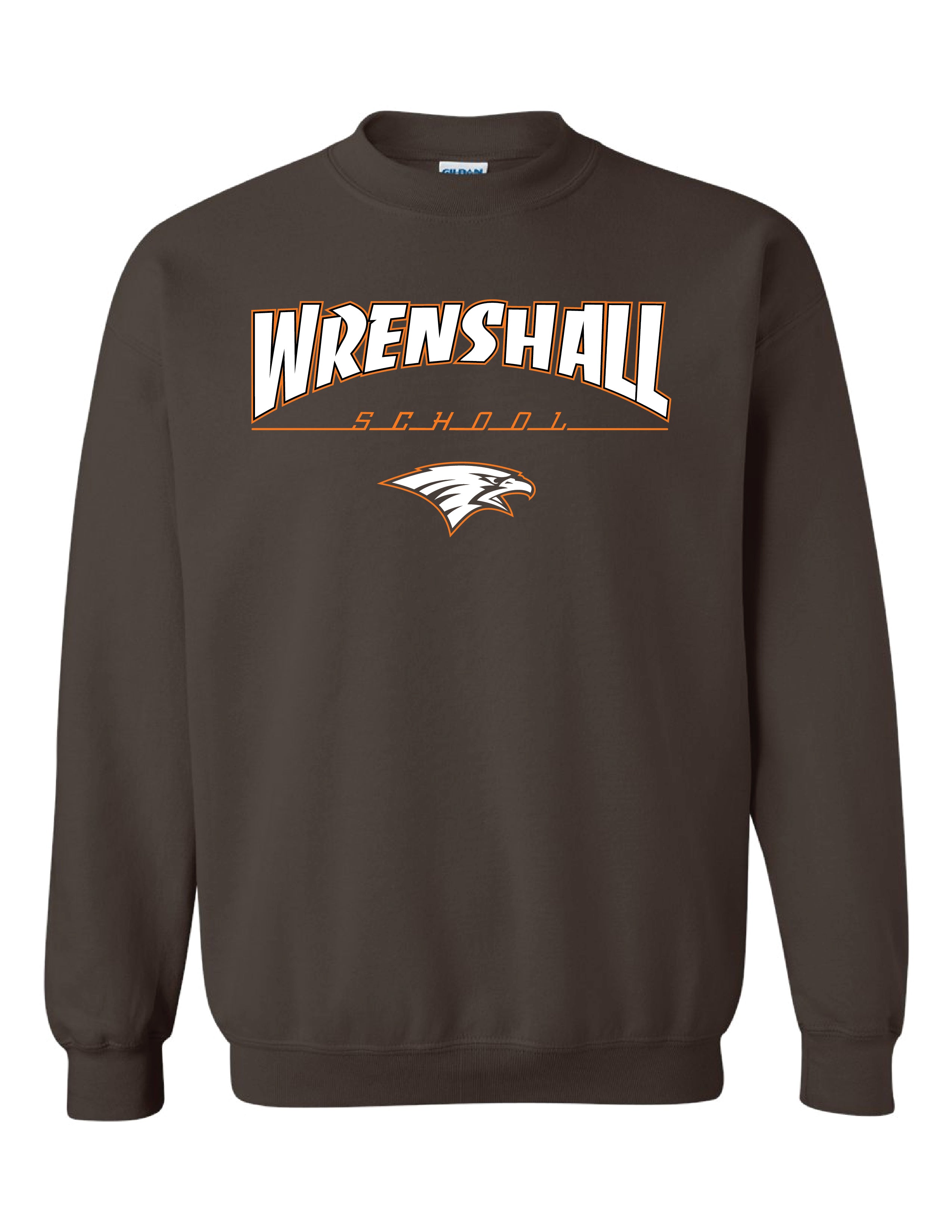 B)STYLE# 18000 GILDAN CREW SWEATSHIRT / WRENSHALL