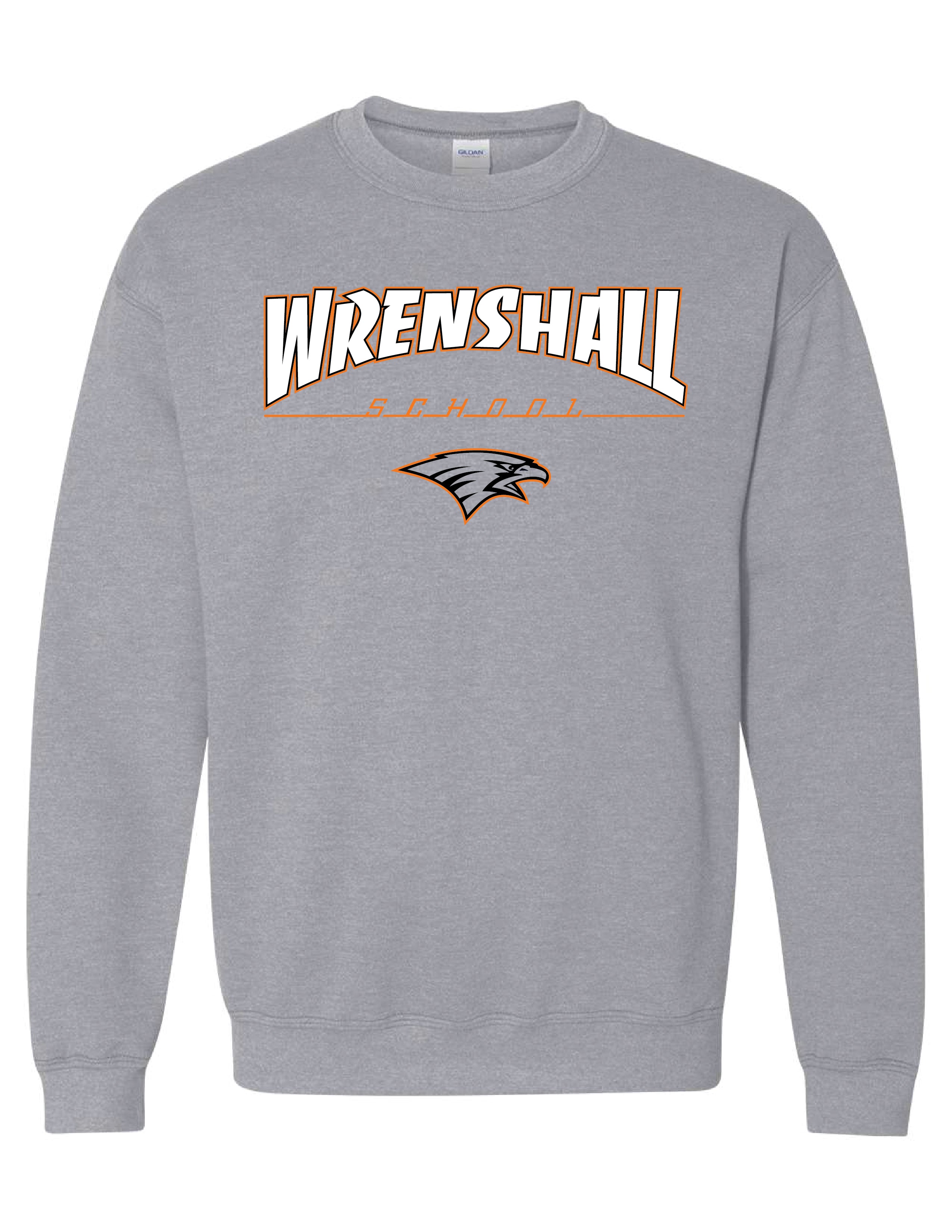 B)STYLE# 18000 GILDAN CREW SWEATSHIRT / WRENSHALL