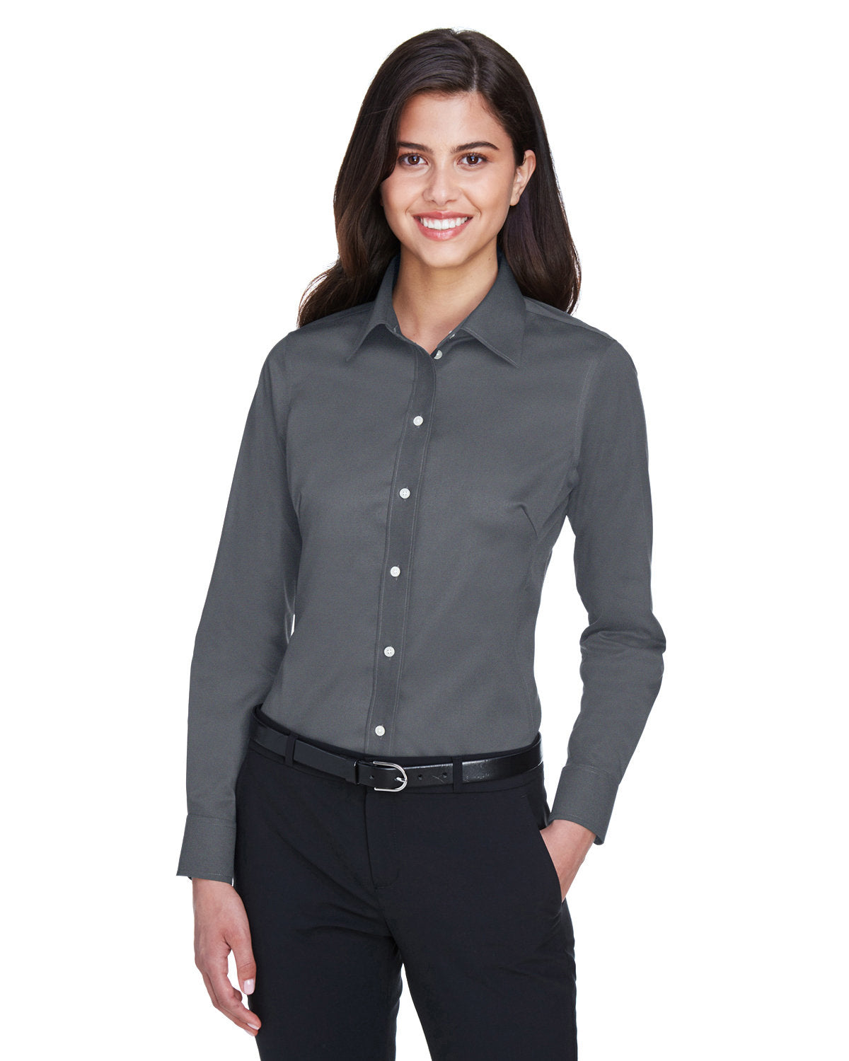 H2) DG530W Devon & Jones Ladies' Crown Woven Collection Solid Stretch Twill - CONNECT WORK TOOLS